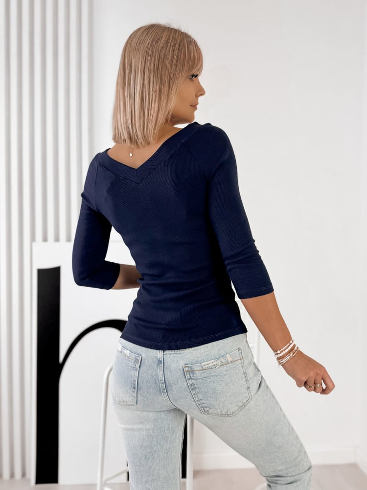 BLUZKA BASIC GRANATOWA