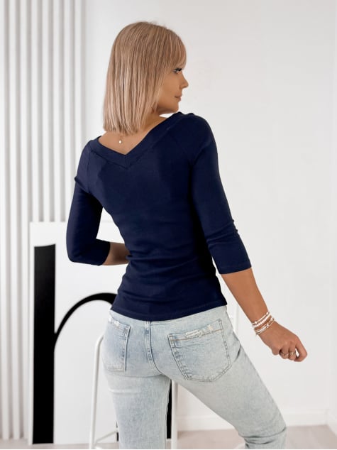 BLUZKA BASIC GRANATOWA