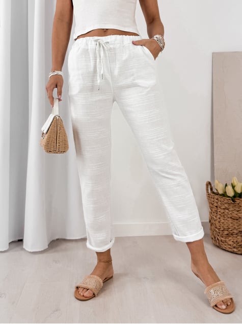 SPODNIE SELNA BIAŁE