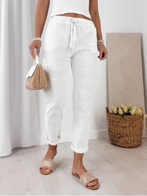 SPODNIE SELNA BIAŁE