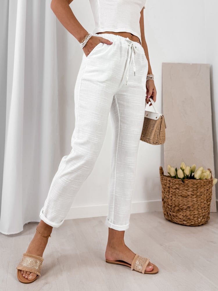 SPODNIE SELNA BIAŁE