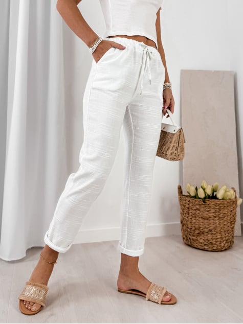 SPODNIE SELNA BIAŁE