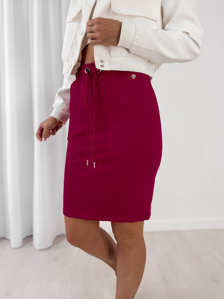 SPÓDNICA RAZNO BORDOWA