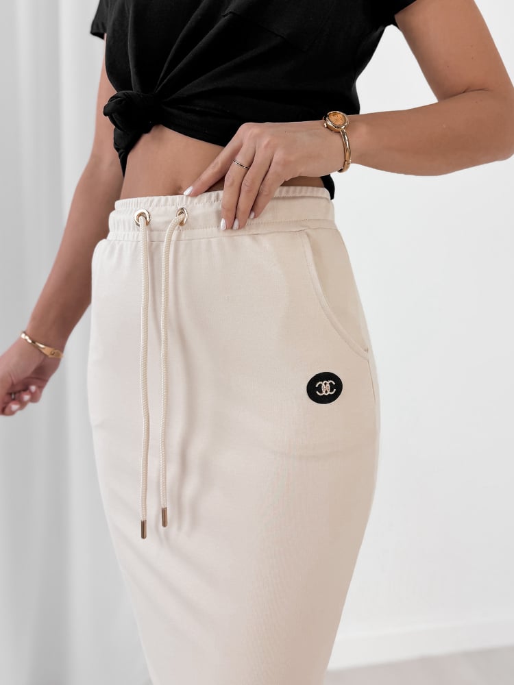 SPÓDNICA OMARI BEŻOWA