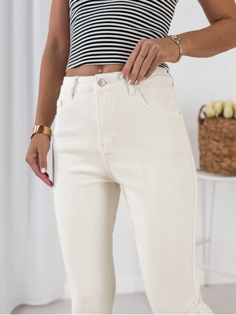 SPODNIE SETUBAL KREMOWE