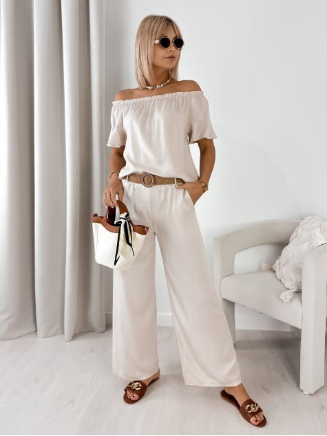 SPODNIE ENESSA BEŻOWE