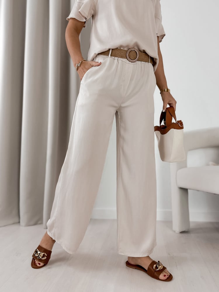 SPODNIE ENESSA BEŻOWE