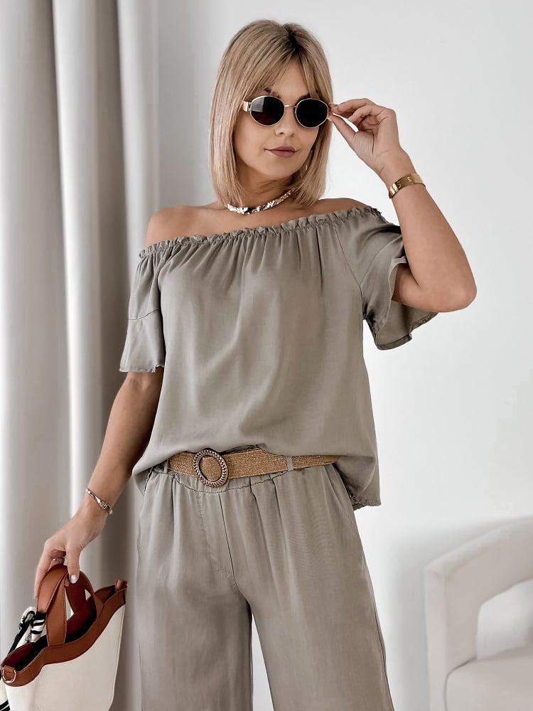 BLUZKA ENESSA CIEMNOBEŻOWA