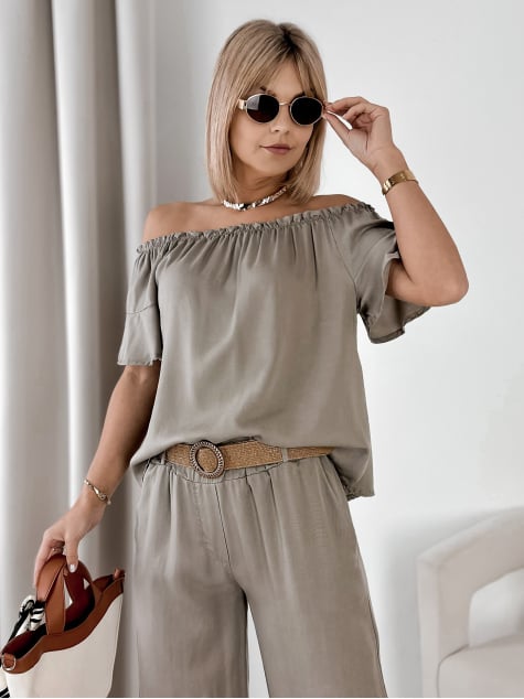 BLUZKA ENESSA CIEMNOBEŻOWA