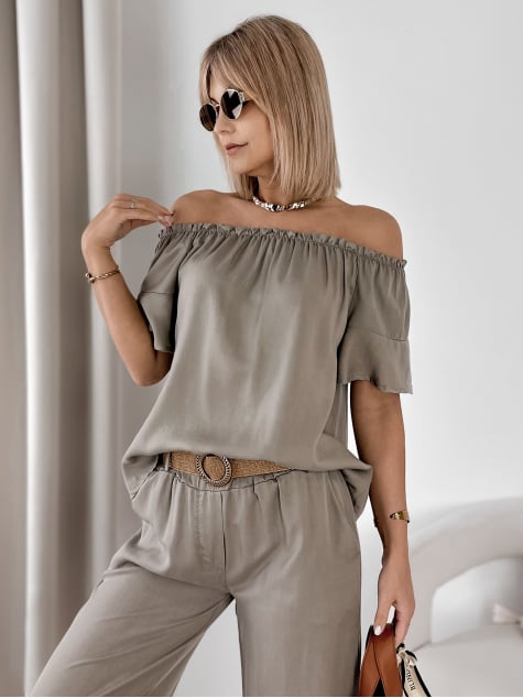 BLUZKA ENESSA CIEMNOBEŻOWA