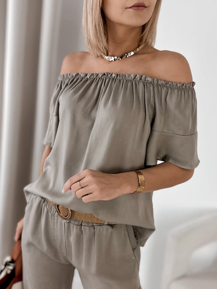 BLUZKA ENESSA CIEMNOBEŻOWA