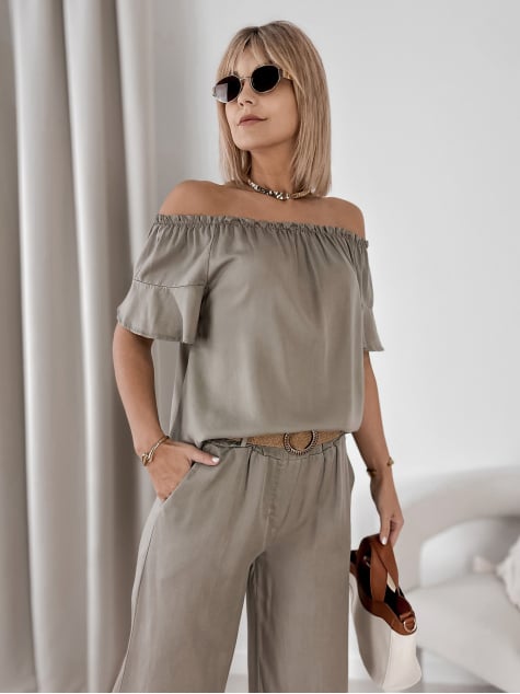 BLUZKA ENESSA CIEMNOBEŻOWA