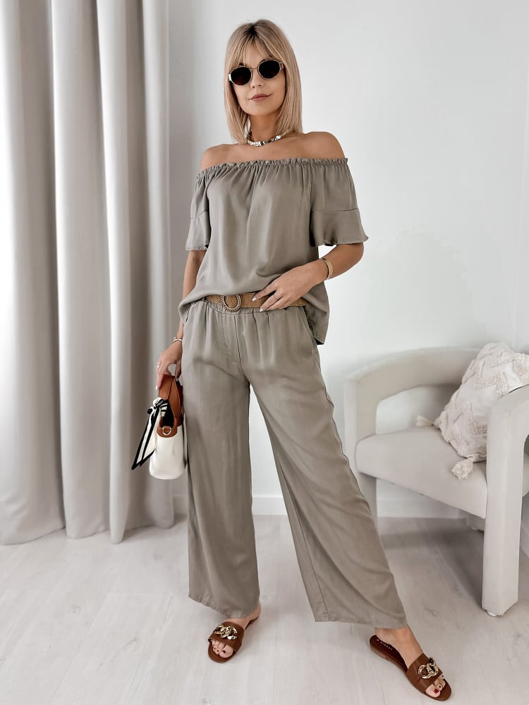 SPODNIE ENESSA CIEMNOBEŻOWE