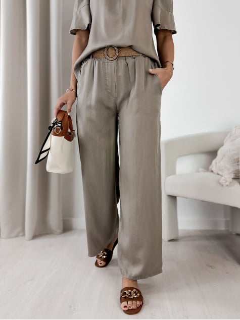 SPODNIE ENESSA CIEMNOBEŻOWE