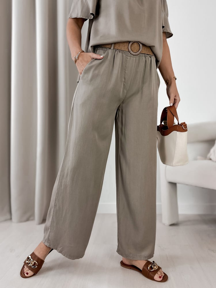 SPODNIE ENESSA CIEMNOBEŻOWE