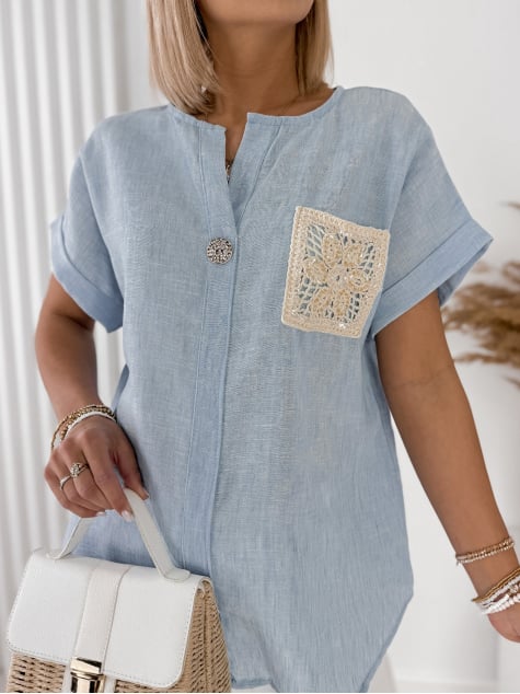 BLUZKA VALNIA BŁĘKITNA