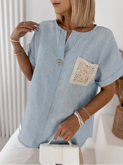 BLUZKA VALNIA BŁĘKITNA