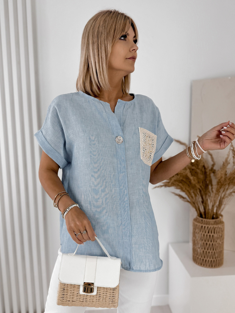 BLUZKA VALNIA BŁĘKITNA