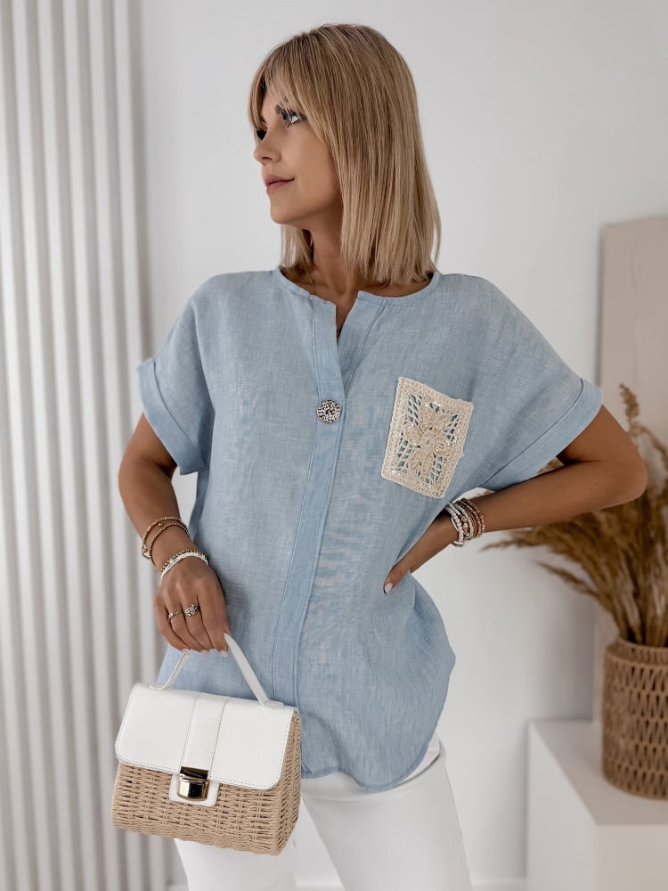 BLUZKA VALNIA BŁĘKITNA