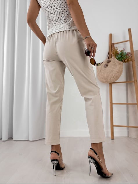 SPODNIE TEKKA KREMOWE