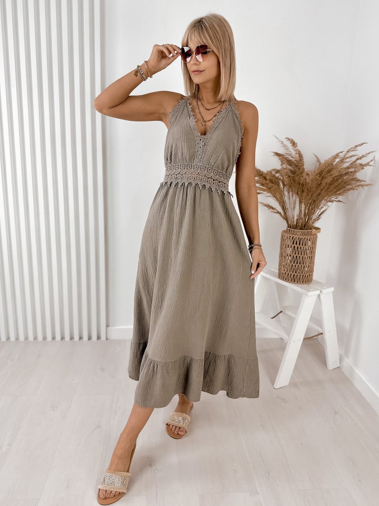 SUKIENKA CERINA CIEMNOBEŻOWA