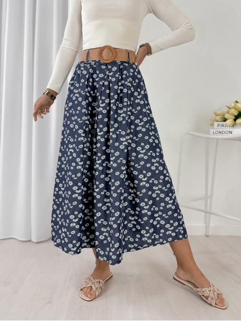 SPÓDNICA JULVIA GRANATOWA