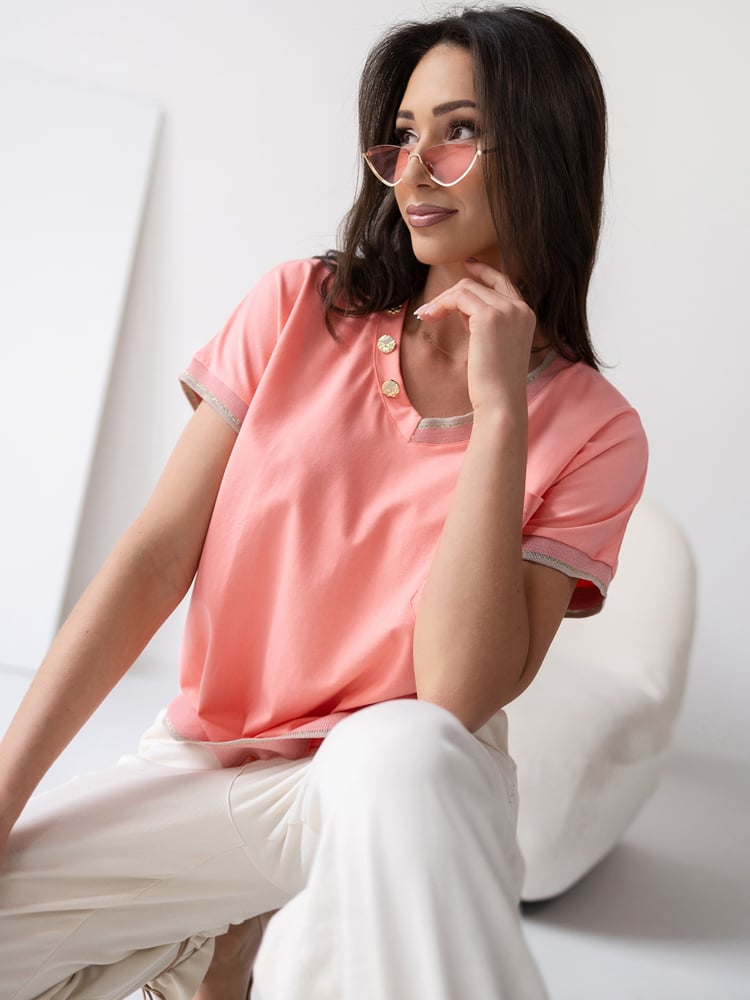 BLUZKA IRVELLA KORALOWA