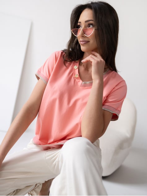 BLUZKA IRVELLA KORALOWA