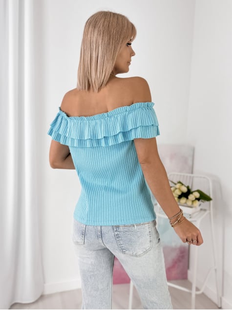 BLUZKA ASTRIDA BŁĘKITNA