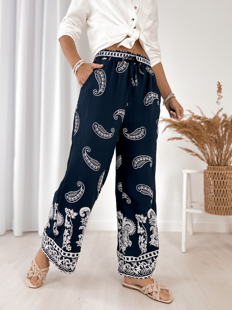 SPODNIE VELMIRA GRANATOWE