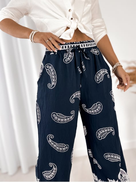 SPODNIE VELMIRA GRANATOWE