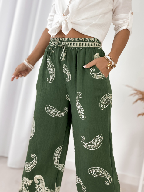 SPODNIE VELMIRA ZIELONE