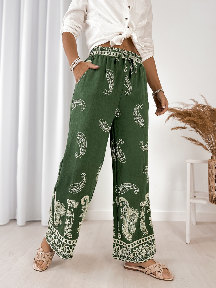 SPODNIE VELMIRA ZIELONE