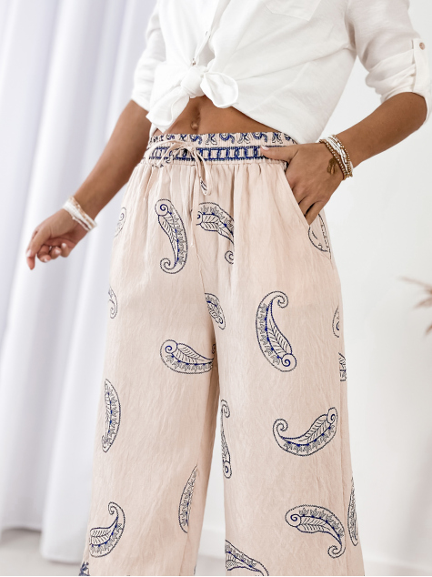 SPODNIE VELMIRA BEŻOWE