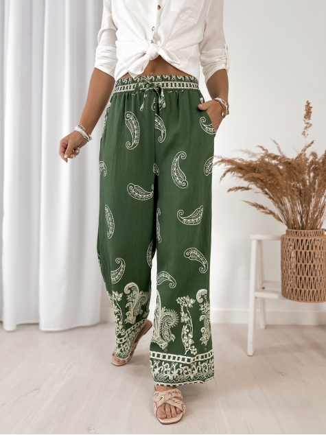 SPODNIE VELMIRA ZIELONE