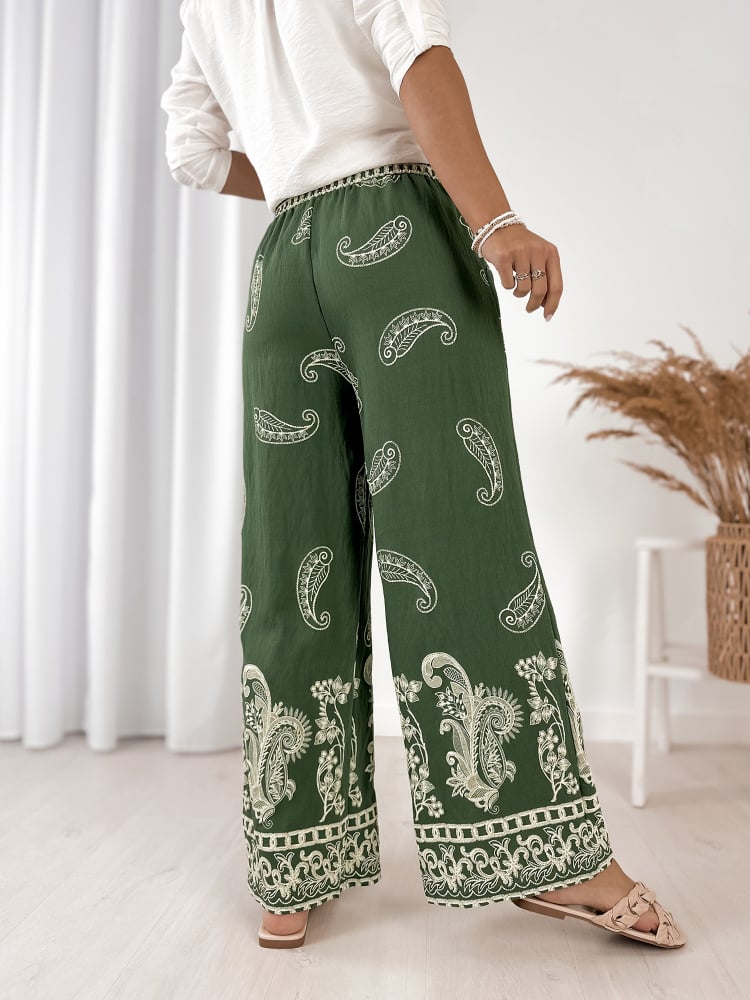 SPODNIE VELMIRA ZIELONE