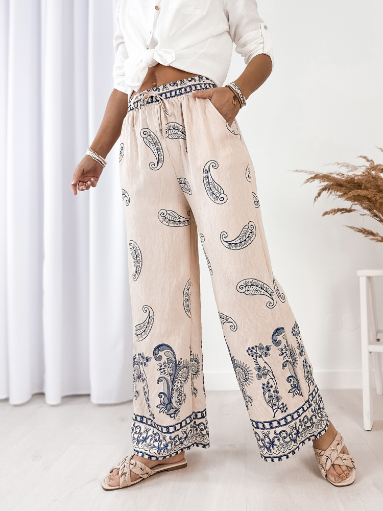 SPODNIE VELMIRA BEŻOWE