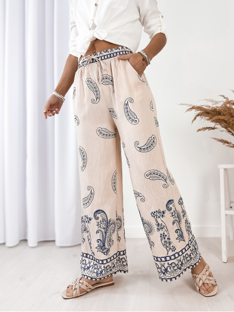 SPODNIE VELMIRA BEŻOWE