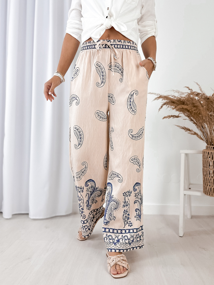 SPODNIE VELMIRA BEŻOWE