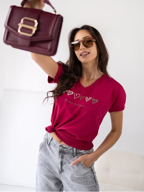 BLUZKA TINNA BORDOWA