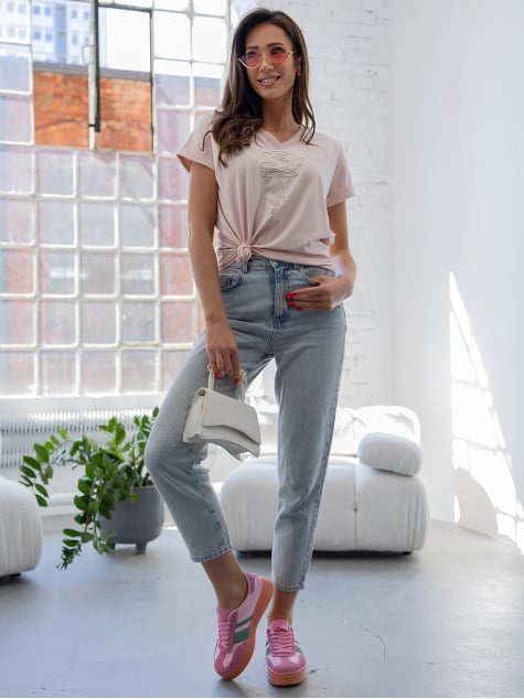 BLUZKA ELISORA PUDROWY RÓŻ