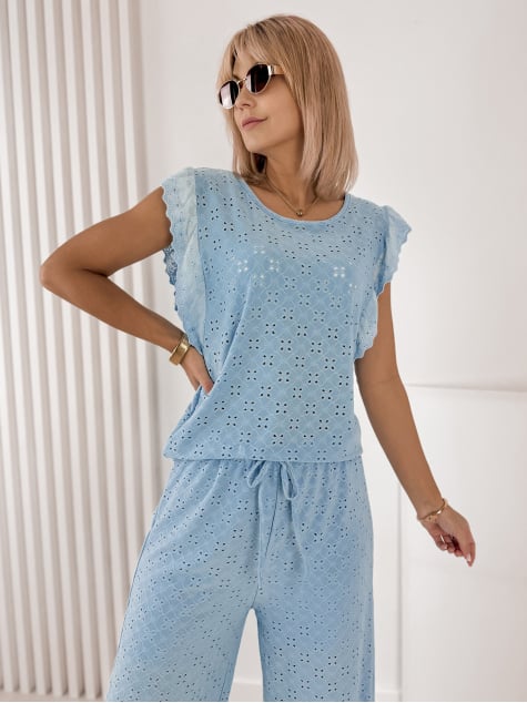 BLUZKA FLORIMA BŁĘKITNA