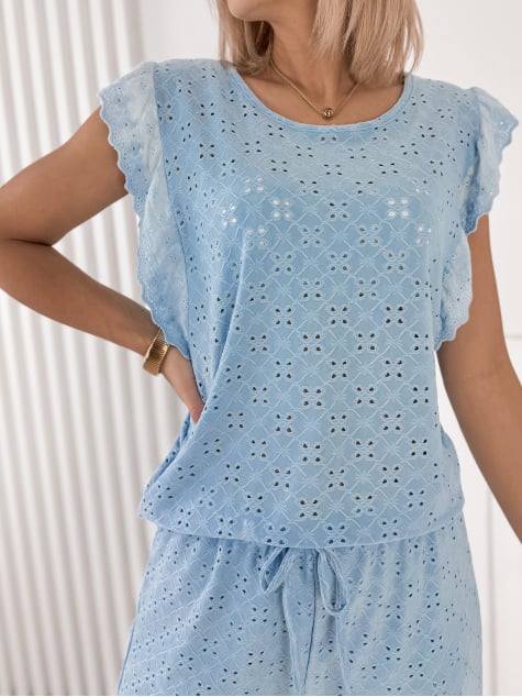 BLUZKA FLORIMA BŁĘKITNA