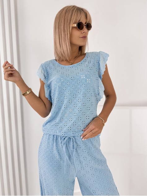 BLUZKA FLORIMA BŁĘKITNA