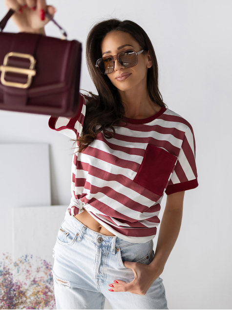 BLUZKA NORELA BORDOWA