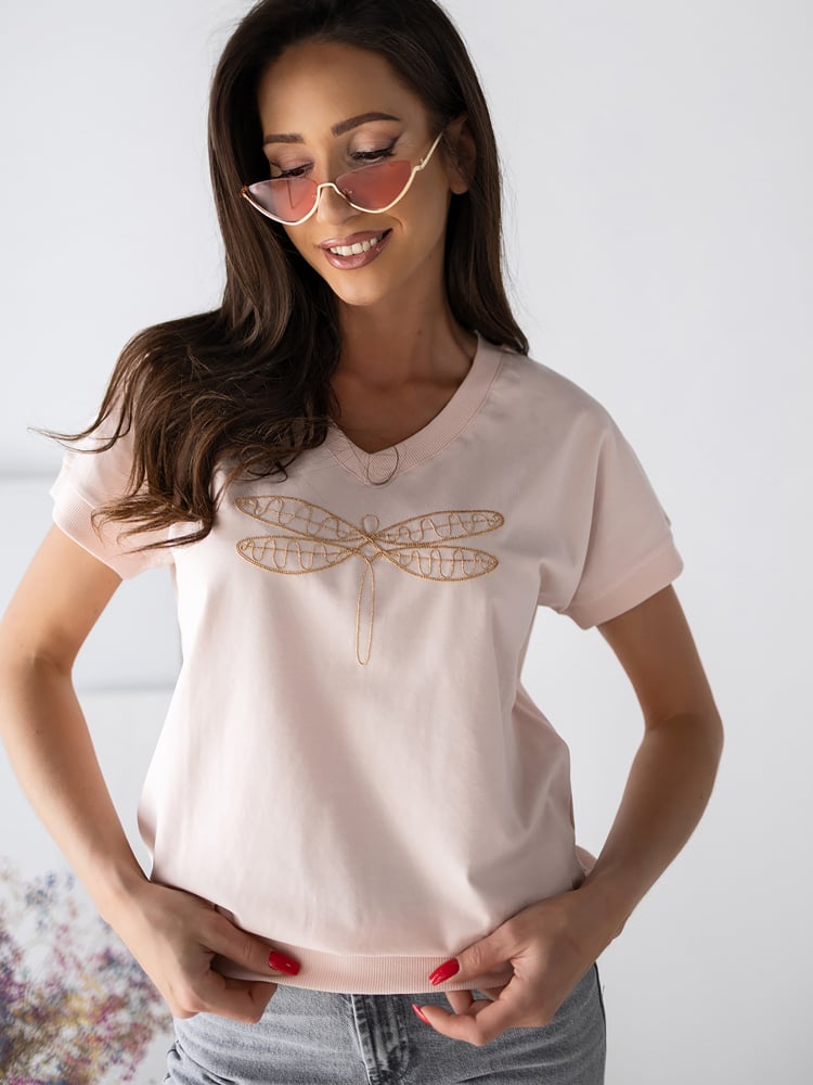 BLUZKA ORVEA PUDROWY RÓŻ