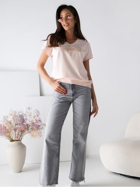 BLUZKA ORVEA PUDROWY RÓŻ