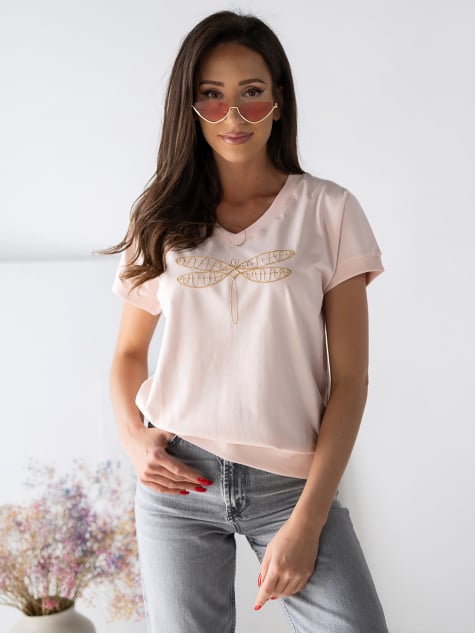 BLUZKA ORVEA PUDROWY RÓŻ