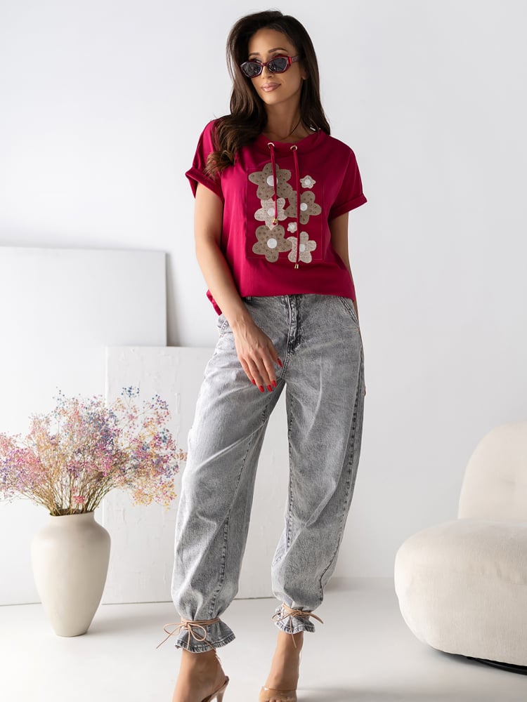 BLUZKA LUNERA BORDOWA