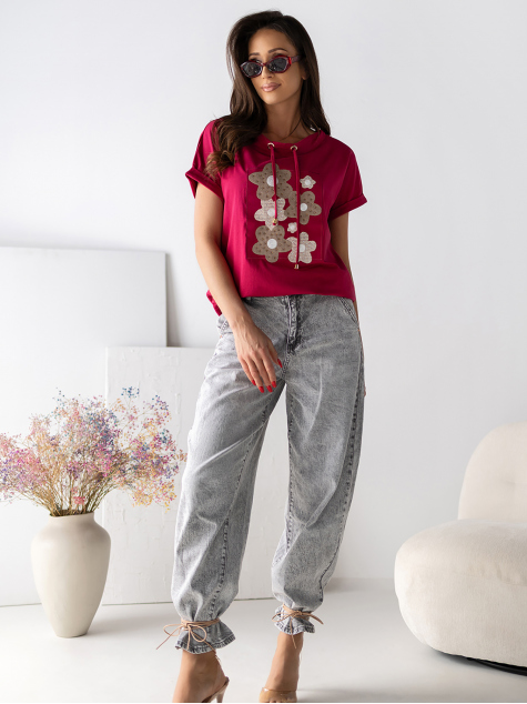 BLUZKA LUNERA BORDOWA